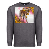 Charcoal Heather Western Cute Baby Deer Fawn Premium Sweatshirt - LillyAllenDesigns