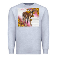 Heather Grey Western Cute Baby Deer Fawn Premium Sweatshirt - LillyAllenDesigns