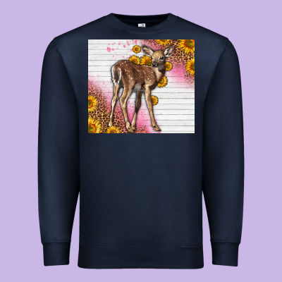 Western Cute Baby Deer Fawn Premium Sweatshirt Designed By Lillyallendesigns