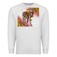 Oatmeal Heather Western Cute Baby Deer Fawn Premium Sweatshirt - LillyAllenDesigns