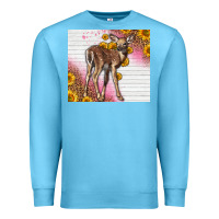 Ocean Blue Western Cute Baby Deer Fawn Premium Sweatshirt - LillyAllenDesigns