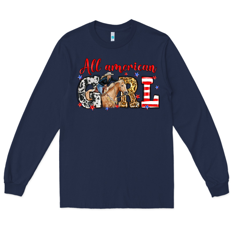 All American Girl With Cowgirl Long Sleeve Tee by Neo Western | Teevron