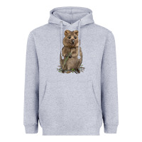 Heather Grey Quokka Heavyweight Hoodie - LillyAllenDesigns