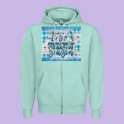 It S Freezin Season Zipper Hoodie Designed By Jahusdesignshop