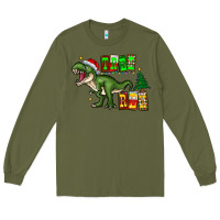 Army Green tree rex Long Sleeve Tee - CowhideDigitalArt