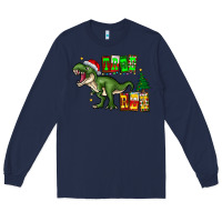 Navy tree rex Long Sleeve Tee - CowhideDigitalArt