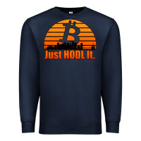 Navy just hodl it new orleans skyline retro sunset Premium Sweatshirt - Jasminsmagicworld