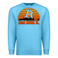 Ocean Blue just hodl it new orleans skyline retro sunset Premium Sweatshirt - Jasminsmagicworld