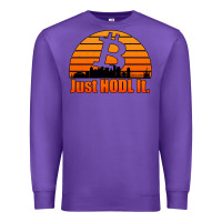 Purple just hodl it new orleans skyline retro sunset Premium Sweatshirt - Jasminsmagicworld