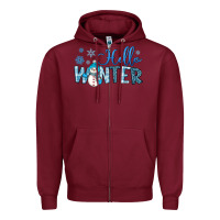Burgundy hello winter Zipper Hoodie - JahusDesignShop