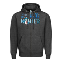 Charcoal Heather hello winter Zipper Hoodie - JahusDesignShop