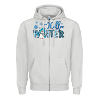 Dove Grey hello winter Zipper Hoodie - JahusDesignShop