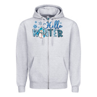 Heather Grey hello winter Zipper Hoodie - JahusDesignShop
