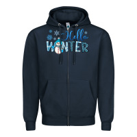 Navy hello winter Zipper Hoodie - JahusDesignShop