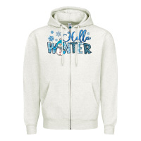 Oatmeal Heather hello winter Zipper Hoodie - JahusDesignShop