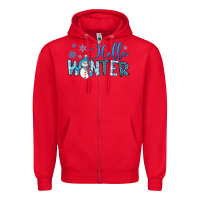 Red hello winter Zipper Hoodie - JahusDesignShop