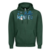 Sports Green hello winter Zipper Hoodie - JahusDesignShop