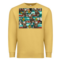 Antique Gold western horseshoe sunflower brown cow Premium Sweatshirt - BarkalooDesign