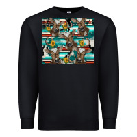 Black western horseshoe sunflower brown cow Premium Sweatshirt - BarkalooDesign