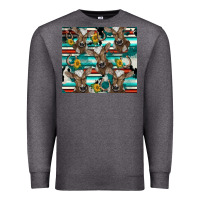 Charcoal Heather western horseshoe sunflower brown cow Premium Sweatshirt - BarkalooDesign