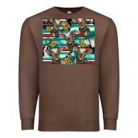 Chestnut western horseshoe sunflower brown cow Premium Sweatshirt - BarkalooDesign