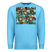 Ocean Blue western horseshoe sunflower brown cow Premium Sweatshirt - BarkalooDesign