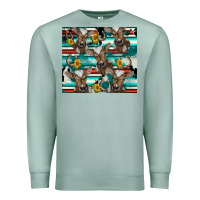 Seafoam western horseshoe sunflower brown cow Premium Sweatshirt - BarkalooDesign