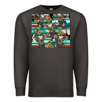 Smoke western horseshoe sunflower brown cow Premium Sweatshirt - BarkalooDesign