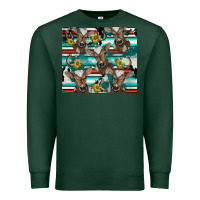 Sports Green western horseshoe sunflower brown cow Premium Sweatshirt - BarkalooDesign