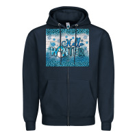 Navy hello winter Zipper Hoodie - JahusDesignShop