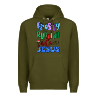 Army Green dance like frosty shine like rudolph Premium Hoodie - MaliasSmallBusiness
