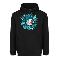 Black cute snowman winter sunflower Heavyweight Hoodie - Jasminsmagicworld