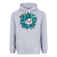 Heather Grey cute snowman winter sunflower Heavyweight Hoodie - Jasminsmagicworld