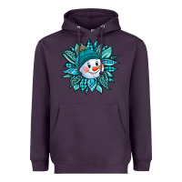 Plum cute snowman winter sunflower Heavyweight Hoodie - Jasminsmagicworld