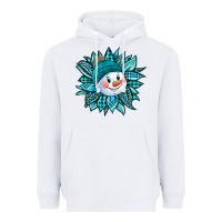 White cute snowman winter sunflower Heavyweight Hoodie - Jasminsmagicworld