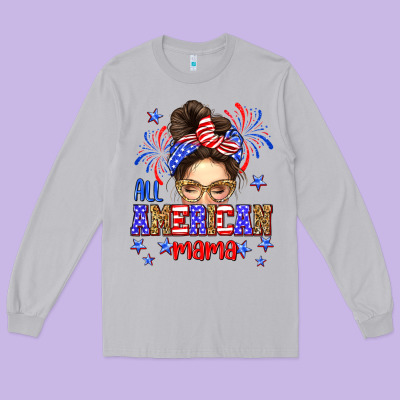 All American Mama Long Sleeve Tee Designed By Neo Western