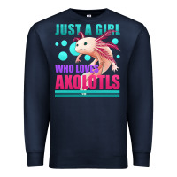 Navy just a girl who loves axolotls Premium Sweatshirt - Jasminsmagicworld