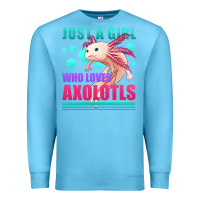 Ocean Blue just a girl who loves axolotls Premium Sweatshirt - Jasminsmagicworld