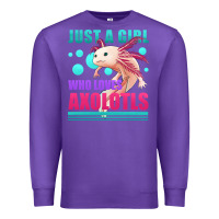 Purple just a girl who loves axolotls Premium Sweatshirt - Jasminsmagicworld