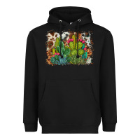 Black watercolor cactus western background Heavyweight Hoodie - BarkalooDesign