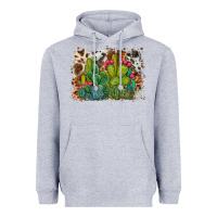 Heather Grey watercolor cactus western background Heavyweight Hoodie - BarkalooDesign