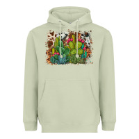 Matcha watercolor cactus western background Heavyweight Hoodie - BarkalooDesign