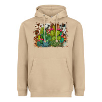 Mushroom watercolor cactus western background Heavyweight Hoodie - BarkalooDesign