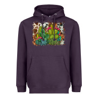 Plum watercolor cactus western background Heavyweight Hoodie - BarkalooDesign