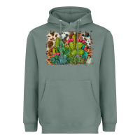 Sage watercolor cactus western background Heavyweight Hoodie - BarkalooDesign