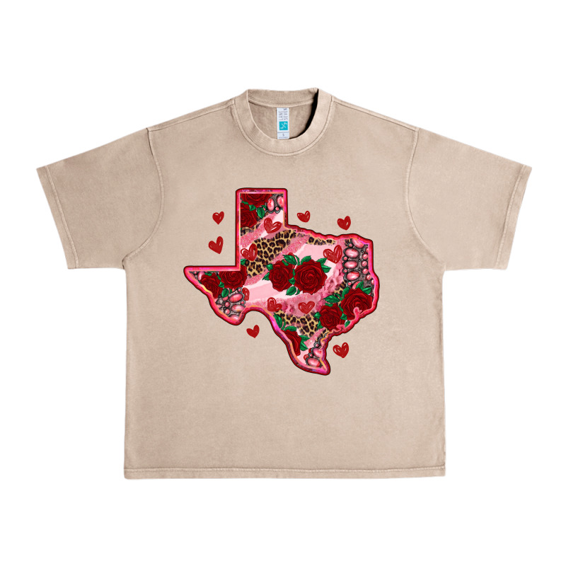 Valentine' S Day Texas Map With Roses Urban Heavy Tee by RanaPortraitStore | Teevron