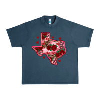 Midnight Navy valentine' s day texas map with roses Urban Heavy Tee - RanaPortraitStore