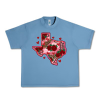 Pebble Blue valentine' s day texas map with roses Urban Heavy Tee - RanaPortraitStore