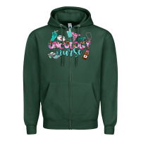 Sports Green oncology nurse Zipper Hoodie - AdoDesignShop