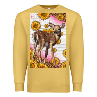 Antique Gold Western Cute Baby Deer Fawn Premium Sweatshirt - LillyAllenDesigns
